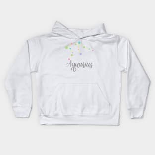 Aquarius Zodiac Constellation in Pastels Kids Hoodie